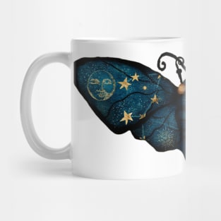 Celestial Butterfly Gold Moon Stars and Sun Mug